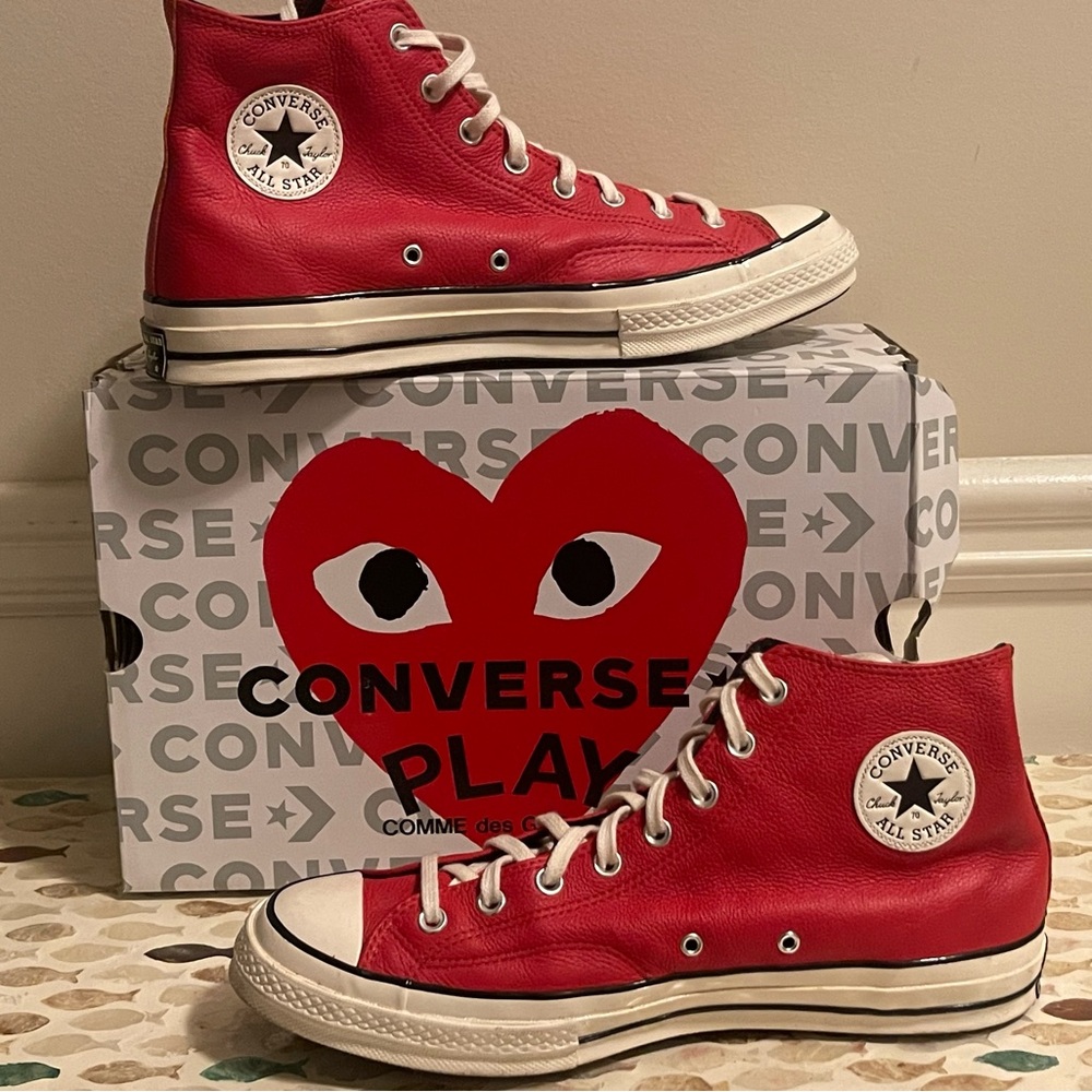 Red Leather Converse Chuck Taylor All Star 70